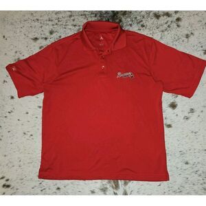 Antigua Atlanta Braves Men's Size Small Polo Red White GOOD‎